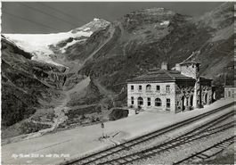 Alte AK Alp Grüm RhB mit Piz Palü, Valposchiavo ⛰...