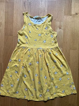 H&M Sommerkleid, Grösse 128, Gelb mit Blumenmuster