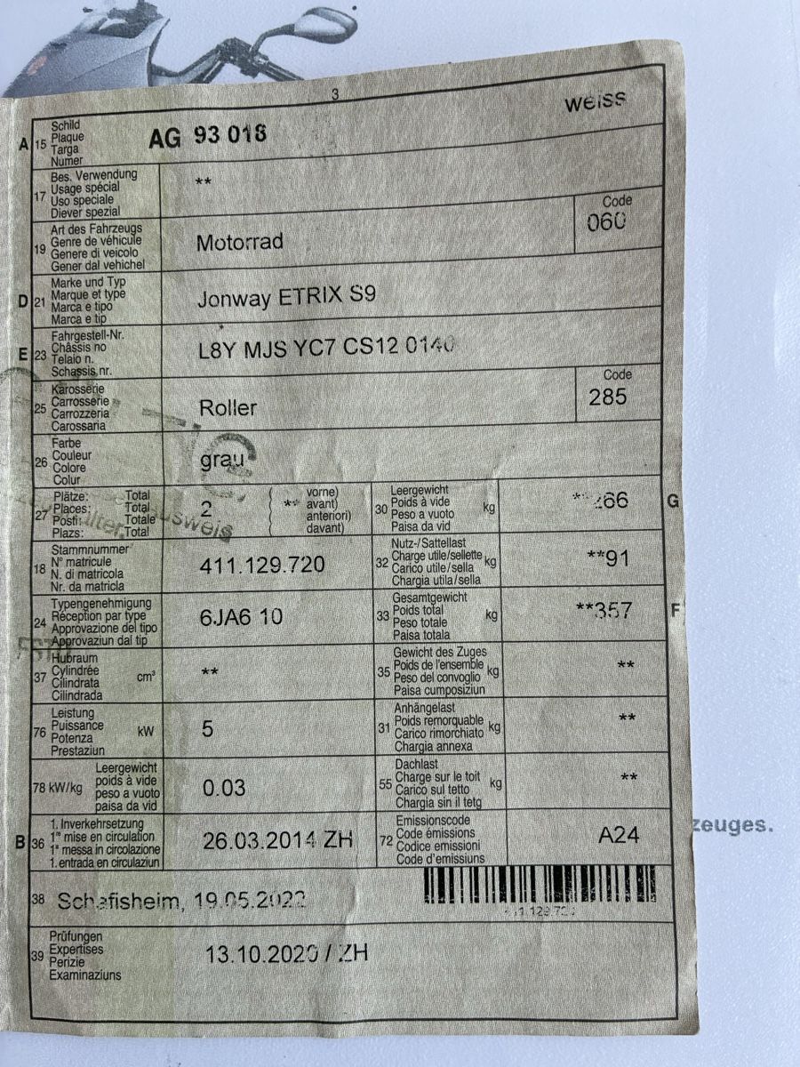 Scooter: Etrix S9 zu verkaufen – Difettoso da Kriens venduto da herzog08 2