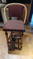 Barhocker mit Rückenlehne Rattan Schwarz Rot