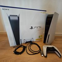 Console PS5 Disc Edition 2021 avec manette blanche et câbles