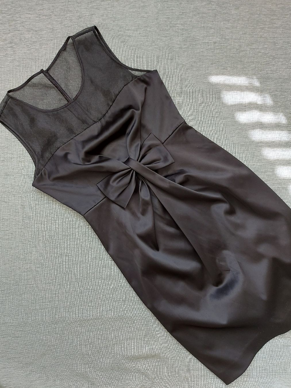 Derhy Kleider: Schickes, elegantes, schwarzes Kleid mit Schleife, Gr. S – Neu (gemäss Beschreibung) aus Brig von Mak_s2v9