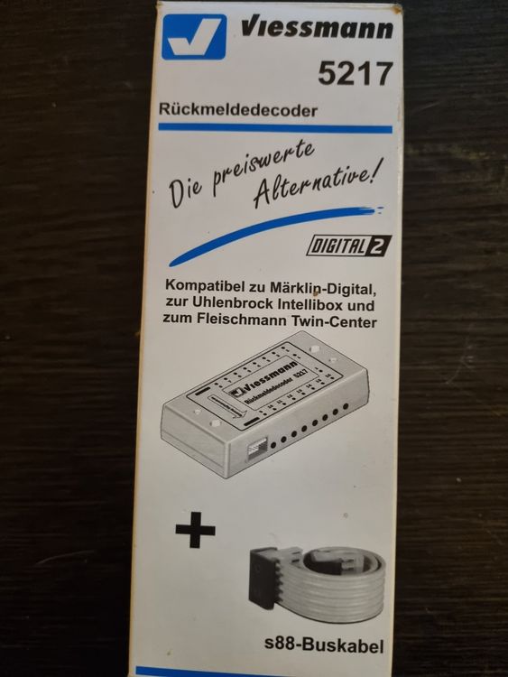Viessmann Rückmeldedecoder 5217 + s88-Buskabel (Neu und ...