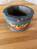 Handbemalter Holztopf, Vintage, Dekoartikel