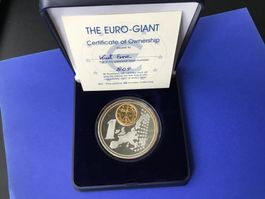 Euro-Gigant Italien 2002,versilberte Medaille 65mm.PP.