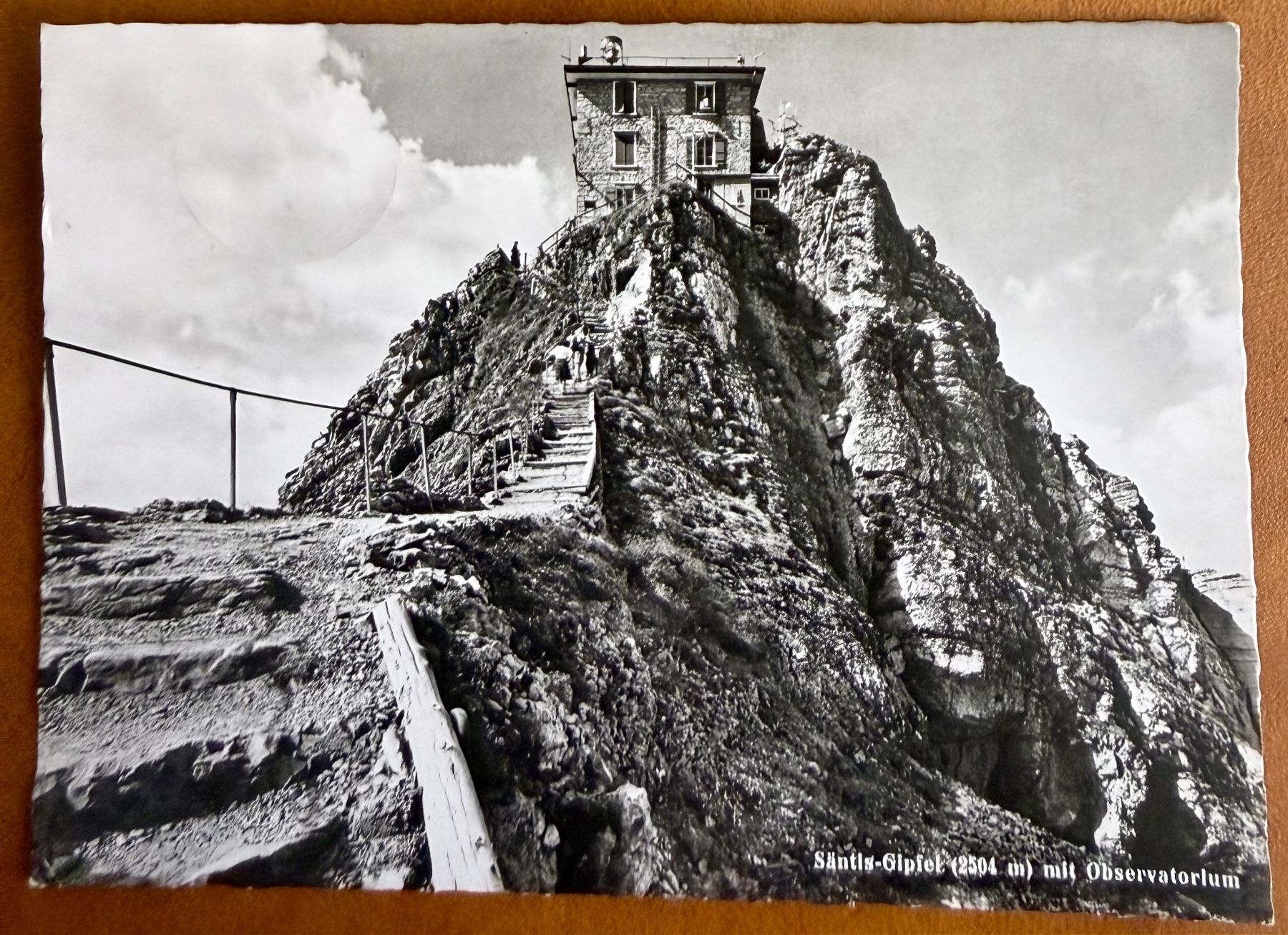 Cartoline postali: Santis - Gipfel - Observatorium - Animation 1955 – Usato da Lutry venduto da Ediego