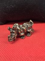 Tierfigur Nashorn aus Metall, kleiner Dekoartikel