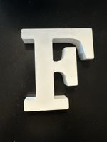 Dekorative Buchstaben, Buchstabe F, Weiss, Betonguss, Neu!