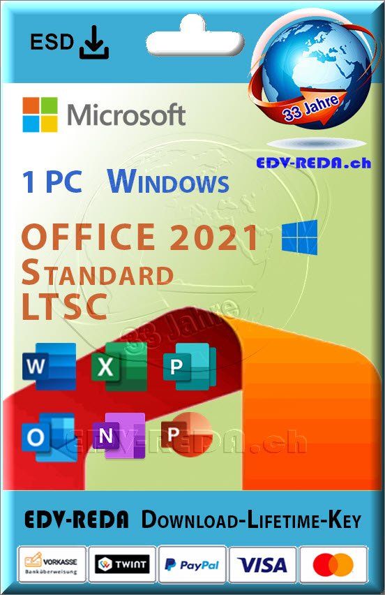Microsoft Software: Microsoft Office 2021 Standard 1PC Lifetime – Usato da Langenthal venduto da Reda