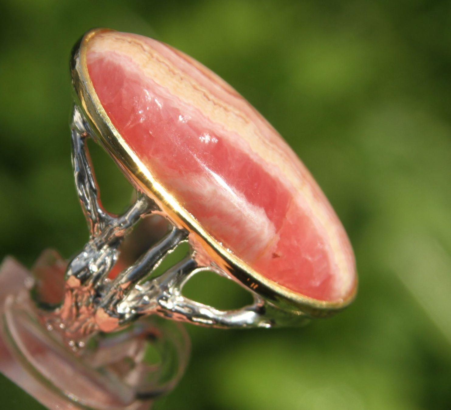 Anelli: NEU: Rhodochrosit Ring Schmuck Grösse 55 – Nuovo (secondo la descrizione) da Matten b. Interl venduto da EdelsteineInterlaken 2