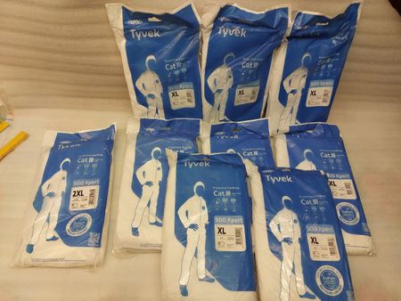 8x Tyvek 500Xpert - Size XL Protective suit + 1x 2XL