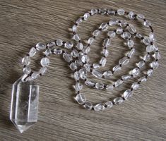 Neu: Mega Bergkristall Kette  Collier etwa 68 cm