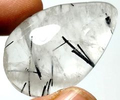 Cabochon L-2801 – Schwarzer Rutil Quarz 31X20X7mm–31.4 Karat