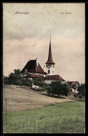 Ansichtskarten: AK Münsingen, Die Kirche – Gebraucht aus Berlin von bartko-reher