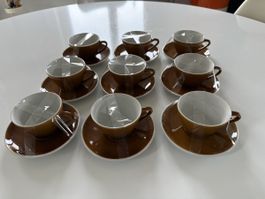 Tasses + sous-tasses Rössler brun