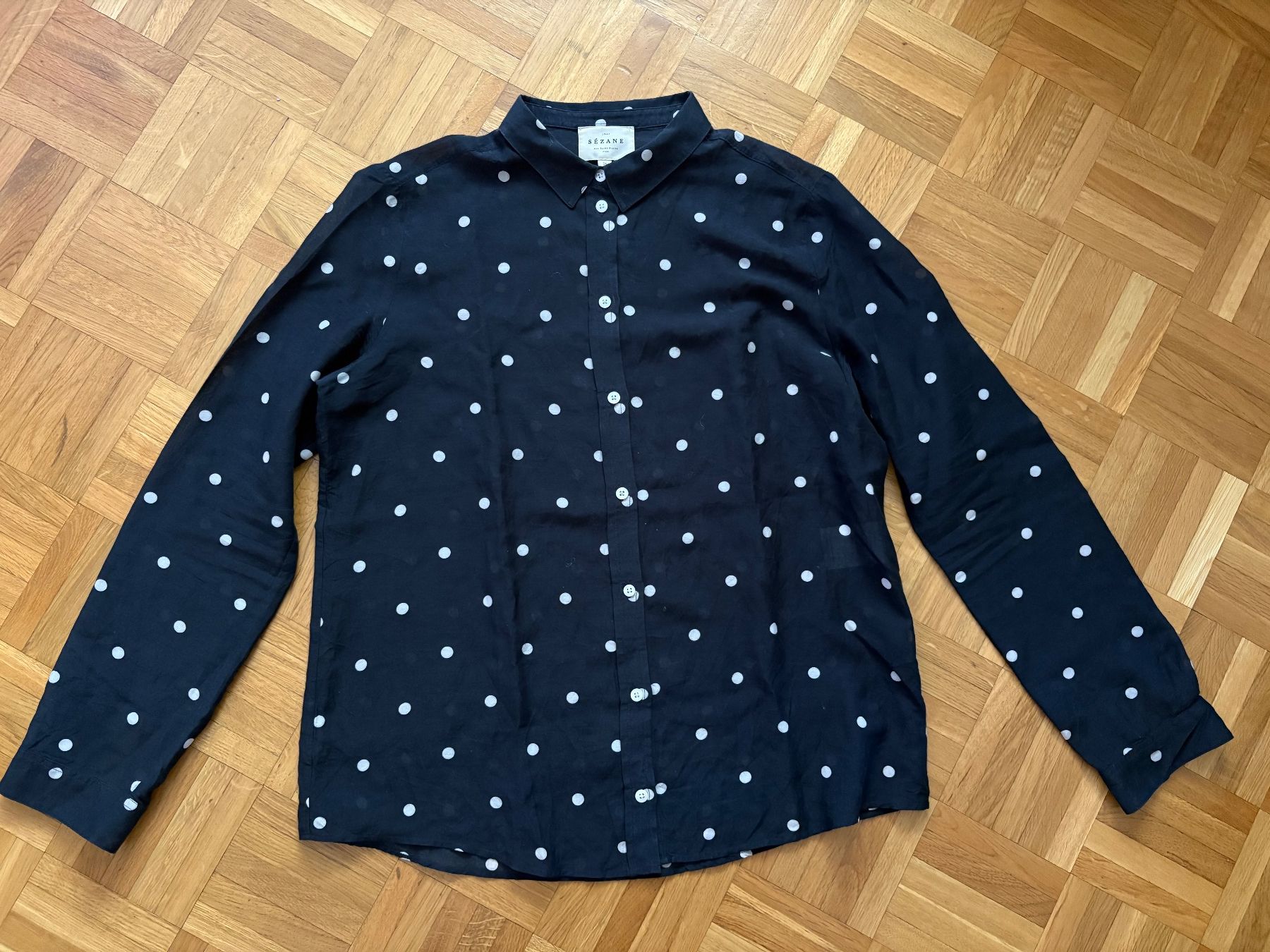 Sezane Blusen: Sézane Hemd Bluse Seide Baumwolle Gr.34 – Gebraucht aus Genève von sunandwind 1