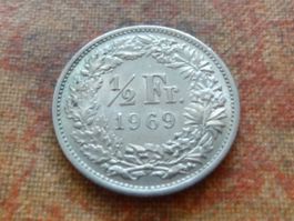1/2 Fr. 1969 Sans/Ohne "B"