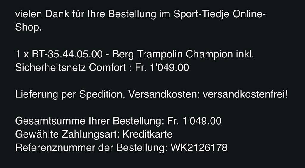 Trampolini: Trampoline Berg Champion 430 – Usato da Fribourg venduto da Feuerlein 2