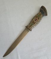 Messing Brieföffner Metall ornamental dekoriert mit Emaille