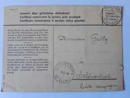 Ausweis über gel. Aktivdienst. 1940