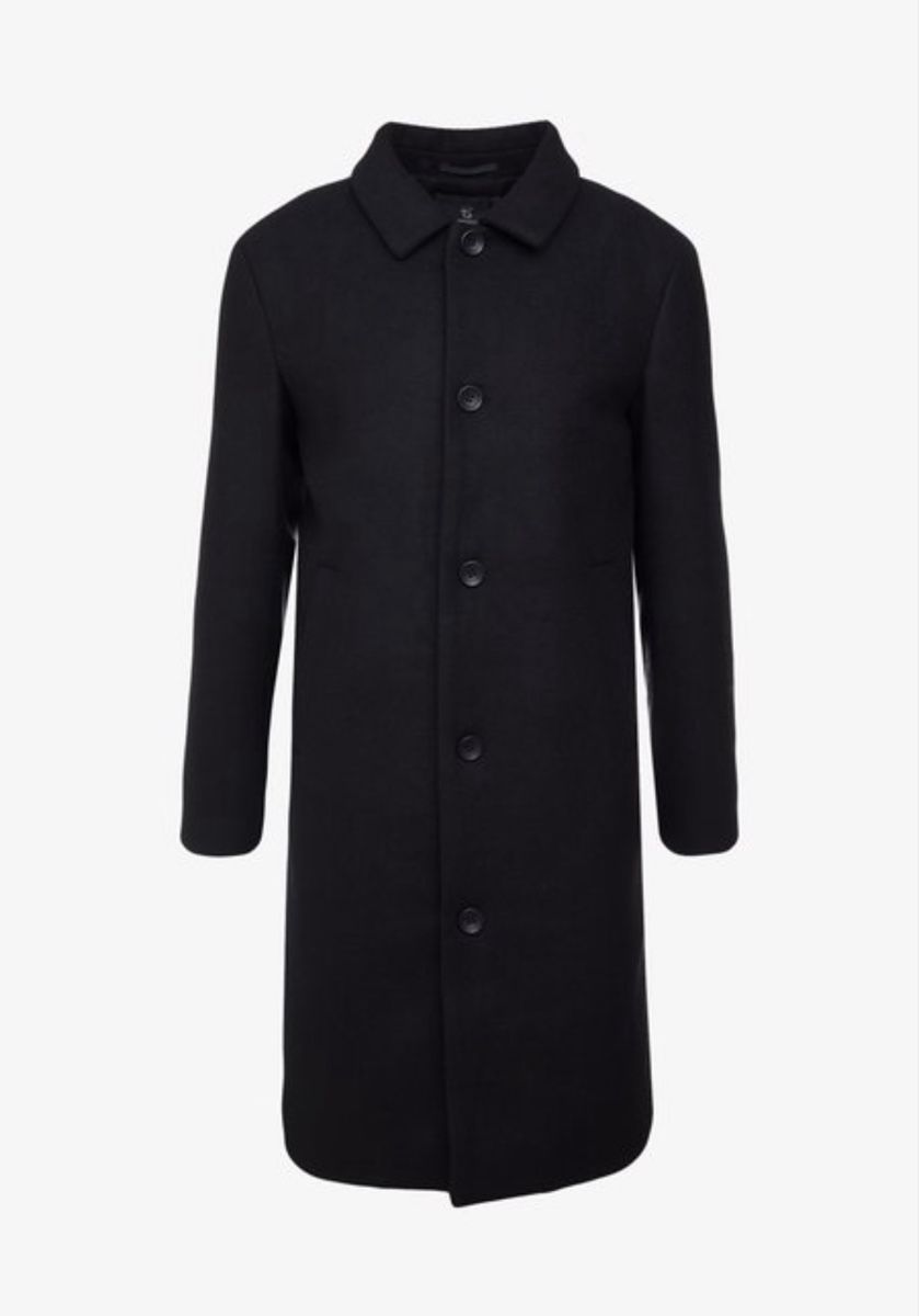 Mäntel: Bruuns Bazaar Men's Wool ASLAN Coat Black Button Front – Gebraucht aus Weissbad von phi_7zj9