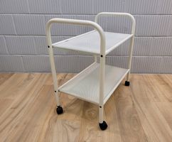 1980s  Bar-Cart, Lochblech Servierwagen Barwagen weiss