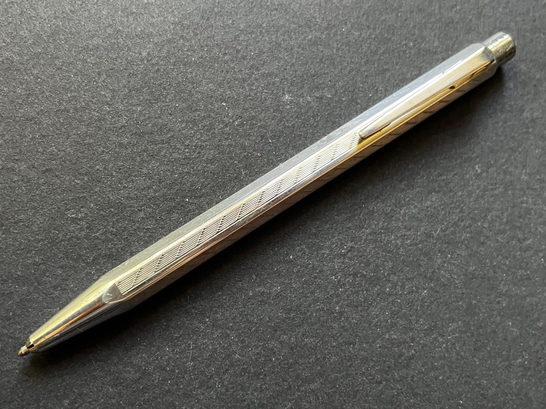 Caran D'Ache Penna & Evidenziatori: Caran d’Ache Ecridor Roller "Schrägstrich" versilbert OS – Usato da Zürich venduto da FV.vintage 2