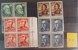 3992) 1942, Pro Juventute im 4-Block, postfrisch Kt. 28 -