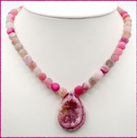 ♛ Designerkette Achat / Druzy 43.5cm