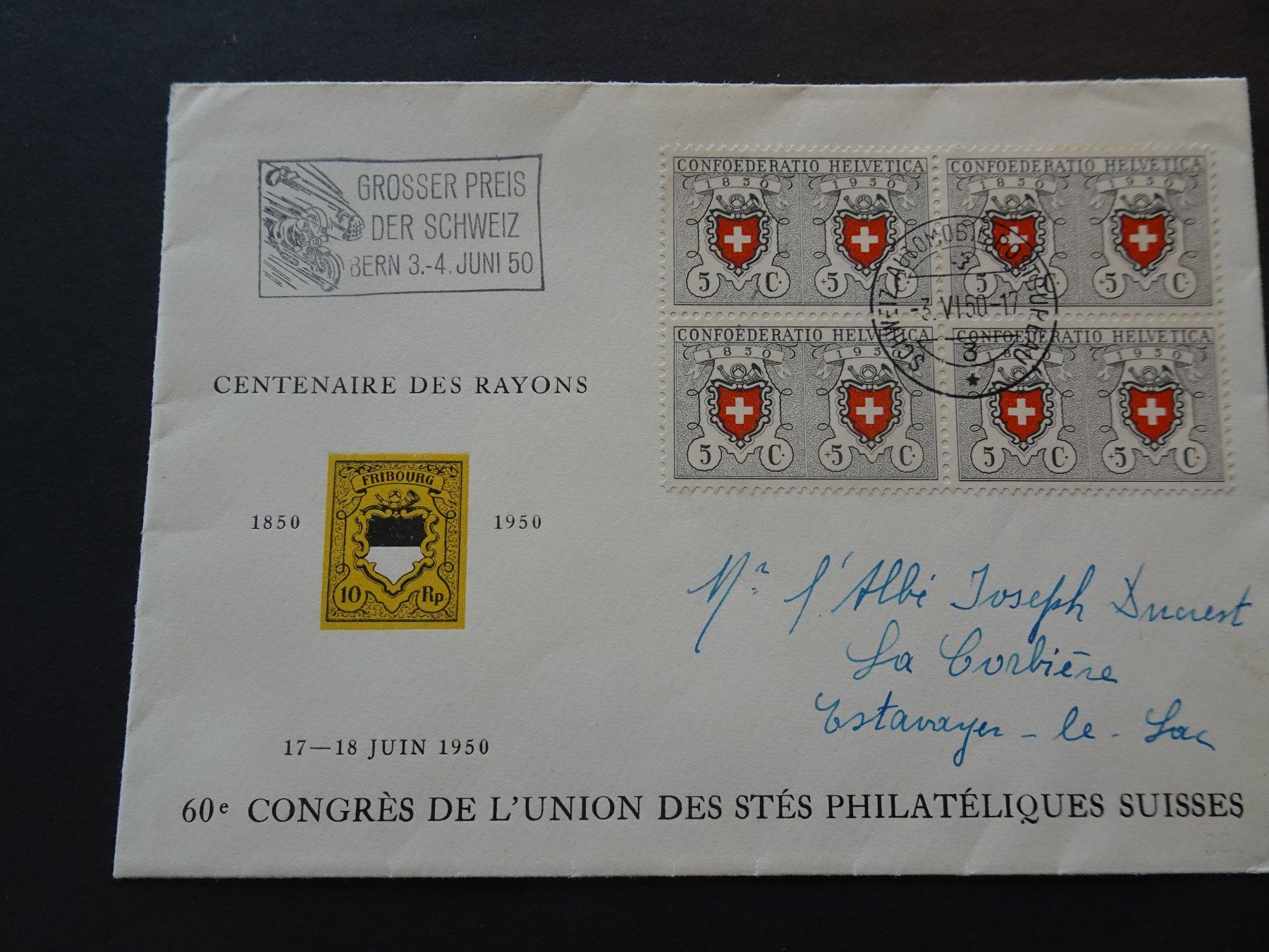 Tous les timbres: 3./4.JUNI 50. GROSSER PREIS DER SCHWEIZ BERN, CENTENAIRE DES – D'occasion à Eschenbach SG par eDaisy