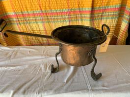 Kupfertopf mit Ständer antik Durchmesser ca. 23cm gebraucht