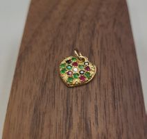 18 karat 750 Gold Herz Anhänger Mit Diamant und Edelsteine