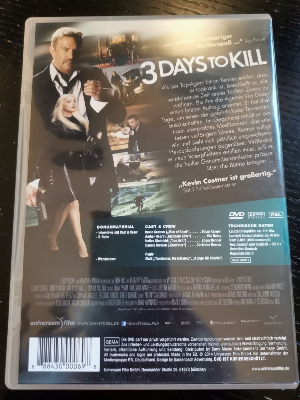 Tutti i DVDs: DVD 3 Days to Kill – Usato da Zürich venduto da fil_t2br 1