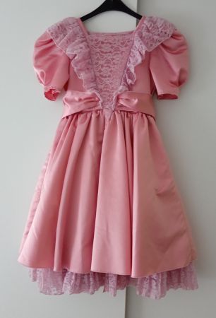 Rosa Mädchenkleid Spitze Satin Festlich ca. Gr. 134/140