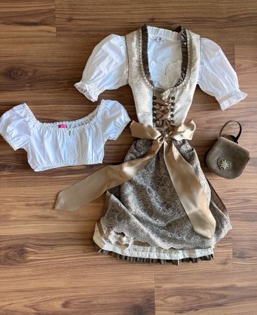 edles Dirndl Grösse 36 mit zwei Blusen und Tasche