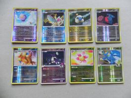 8 Pokémon Sammelkarten 2009 Text Deutsch 50-90 KP glänzend
