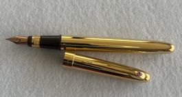 Stylo Plume Yves Saint-Laurent - Plaqué or - Cabochon Saphir