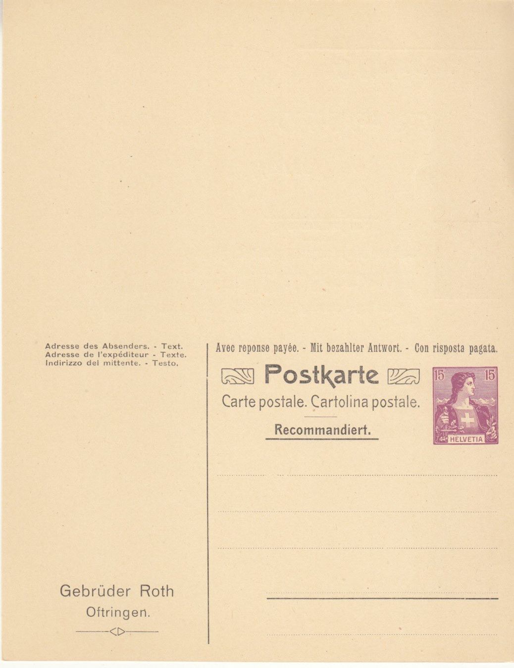 Alle Briefmarken: SGK PPK 127 Roth Oftringen – Gebraucht aus Bürglen TG von StampGraf