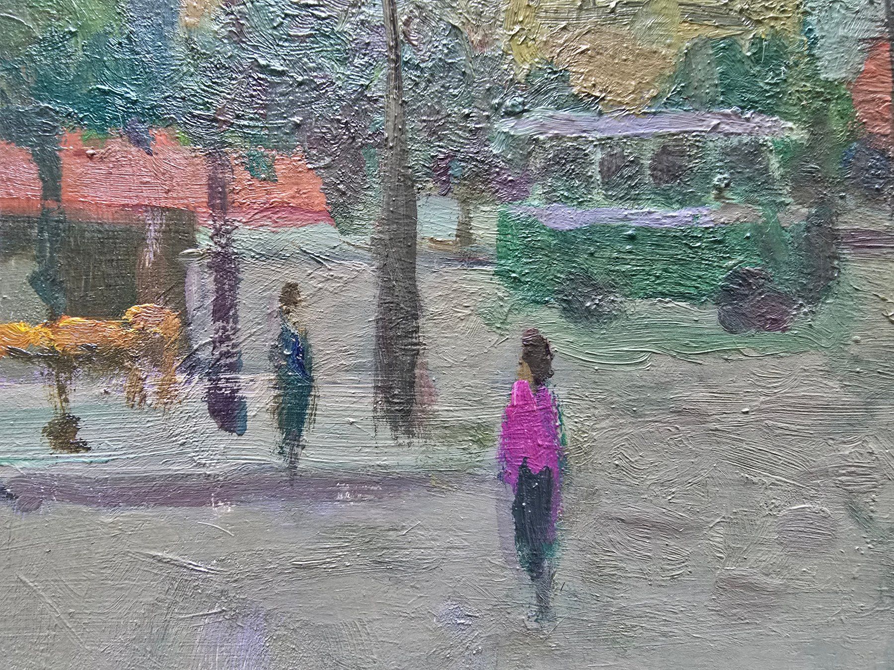 Dipinti: Gemälde "Paris Boulevard", Leo Deck, Oel auf Platte, – Usato da Bern venduto da vintageartbern66 2