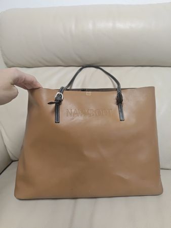 Navyboot Handtasche Shopper cognac aus Leder