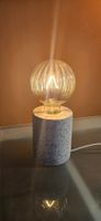 Tischlampe Terrazzo Sockel Glas Lampenschirm gut erhalten 41