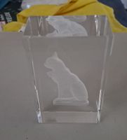 Elegante Bleikristall Vase mit Katzenmotiv - Winter Deko
