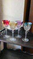 4 Verres à vin Glass cristal couleur irisé vintage