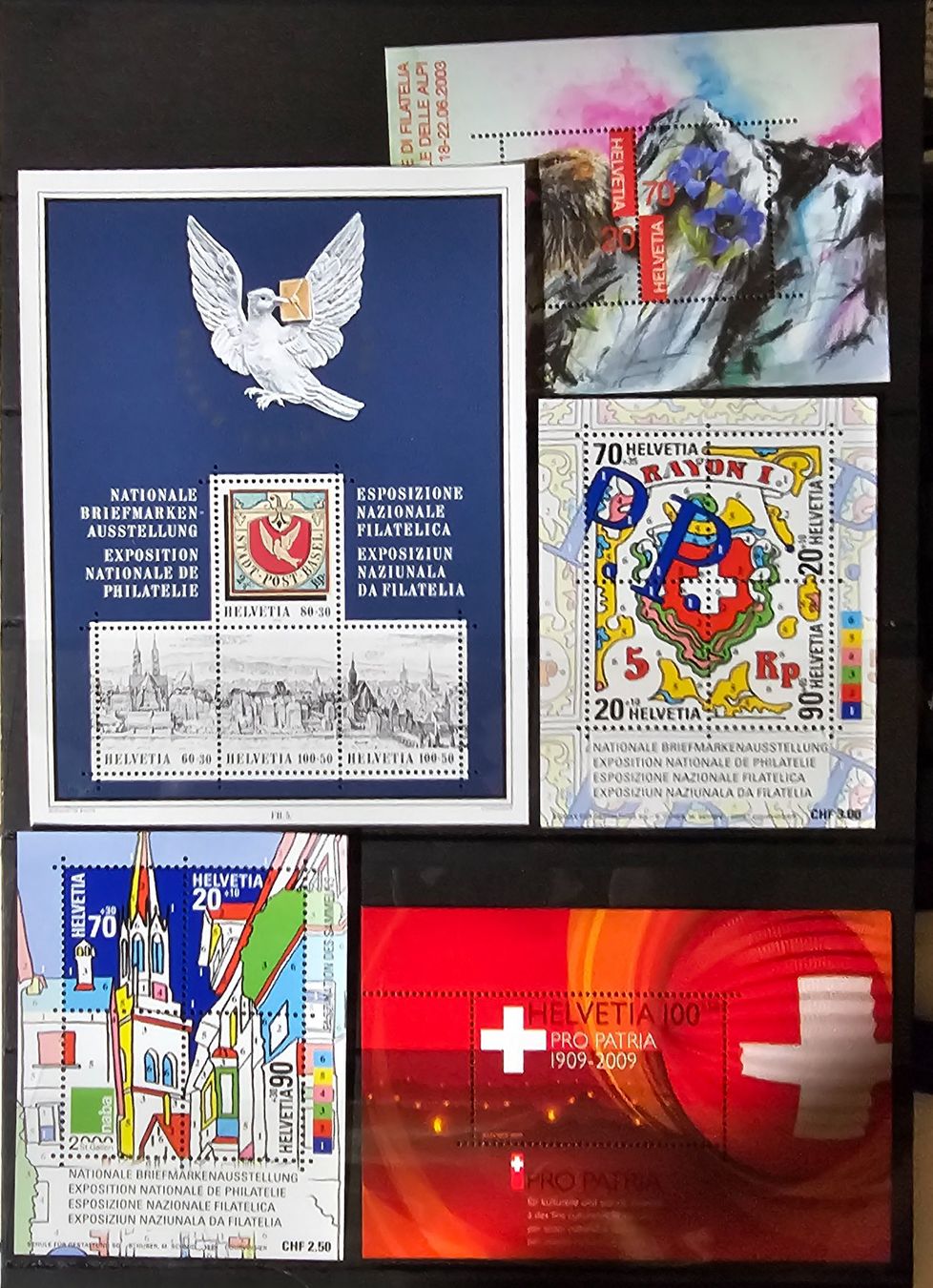 Tutti i francobolli: SCHWEIZ 5 Blocks ** – Nuovo (secondo la descrizione) da Les Valettes venduto da Nuba1