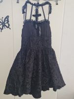 Schwarzes Gothic Kleid mit Spitze als Hexenkostüm, Grösse S