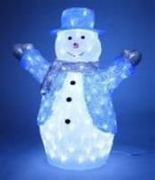 3D-LED-Schneemann mit blauer Mütze aus Acryl, IP44