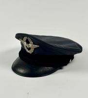 Berretto pilota SwissAir pelle blu taglia 55 1/2