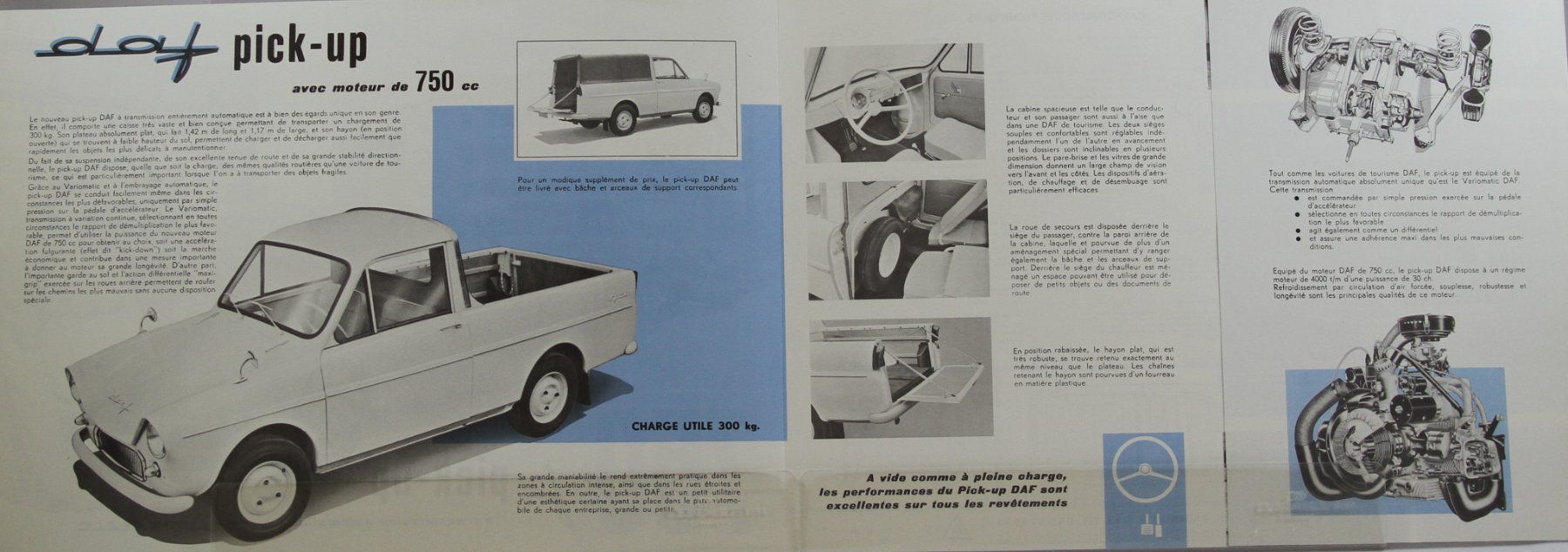 Daf Dokumente: PROSPEKT  | DAF 750 PICK-UP - VARIOMATIC | AB 12.1961 - FR – Gebraucht aus Unterägeri von GIGOLOLIT 2