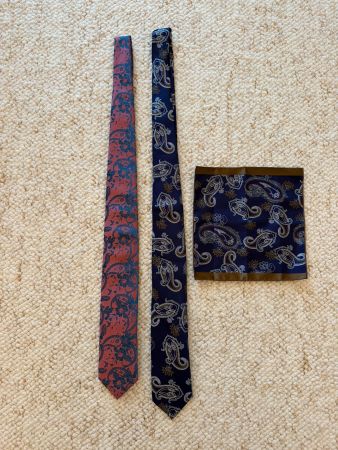 2 Krawatten inkl. Foulard von Pierre Cavelli