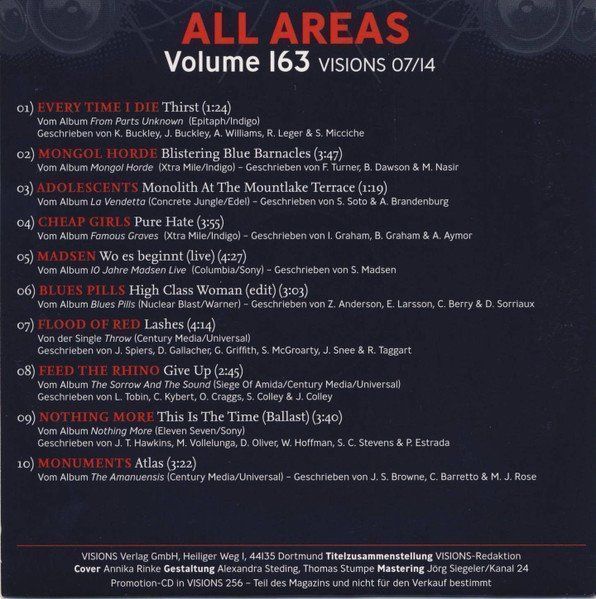 CD: All Areas Volume 163. F15 – Usato da Sessa venduto da fraenklishop 1